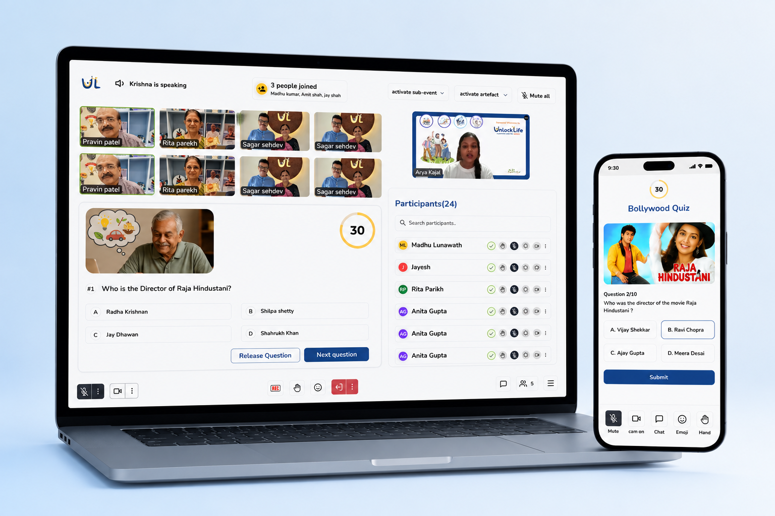 UnlockLife quiz dashboard shown on a MacBook — case study cover