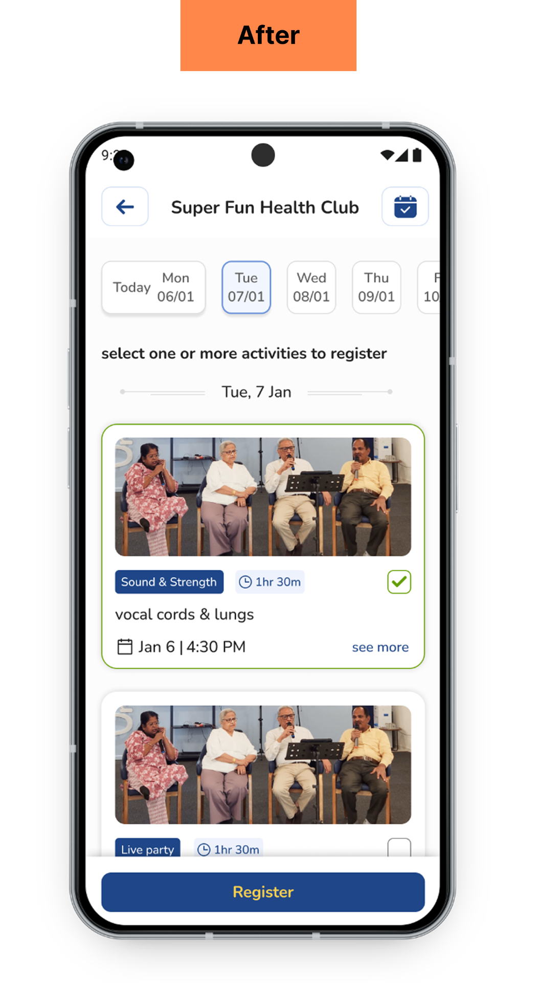New events page