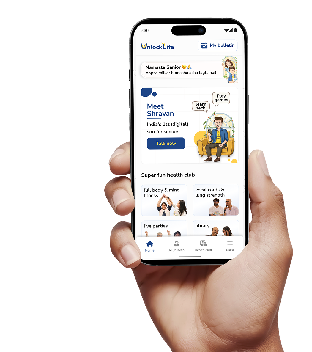 UnlockLife app shown on an iPhone held in hand