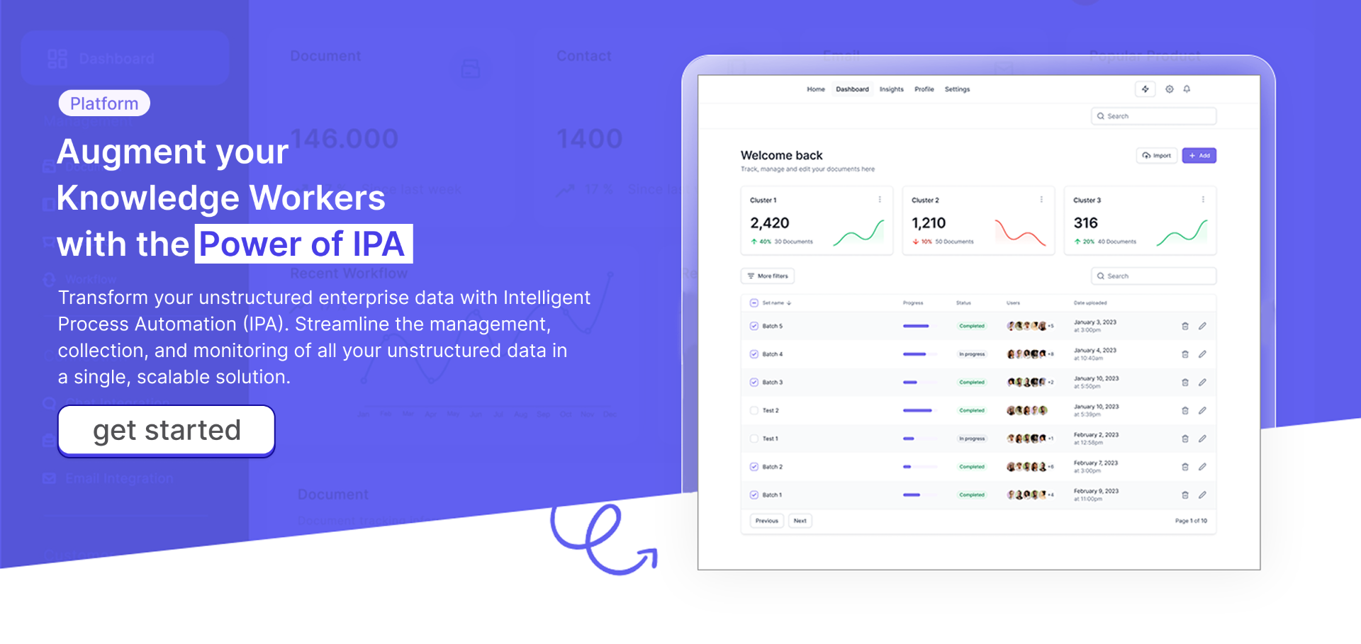 Website hero section