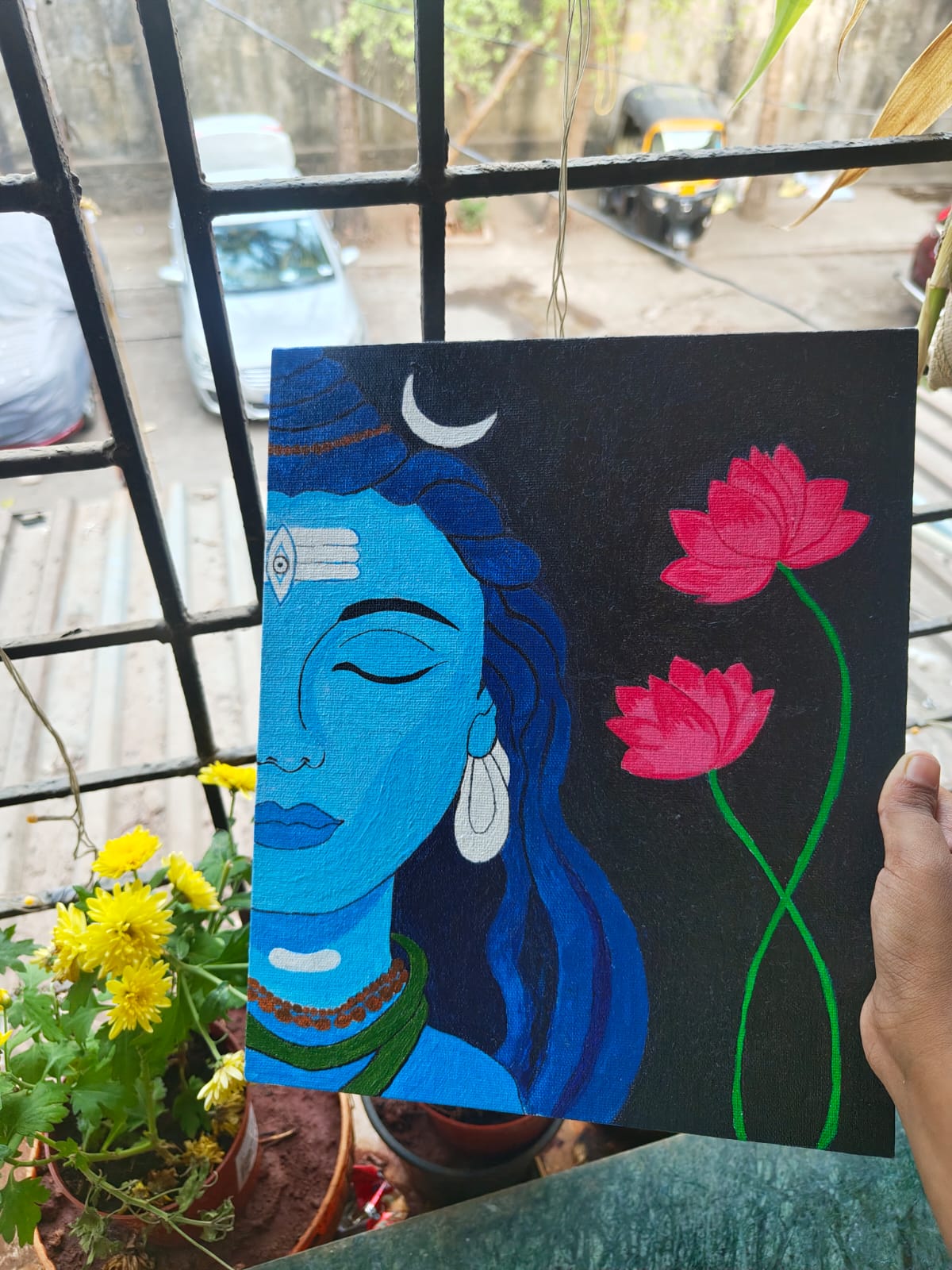 Shiva acrylic painting