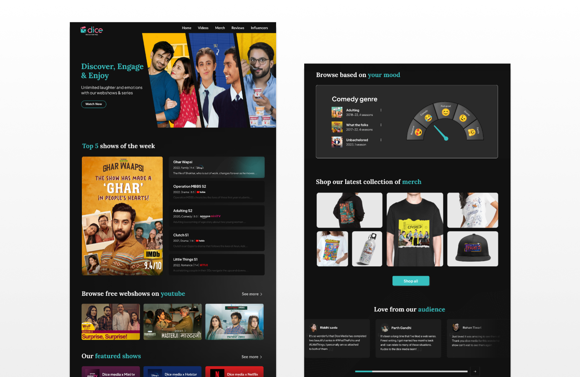 Landing page design
