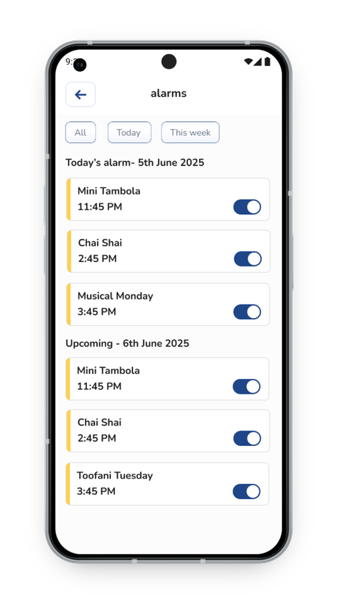 Alarm reminder feature